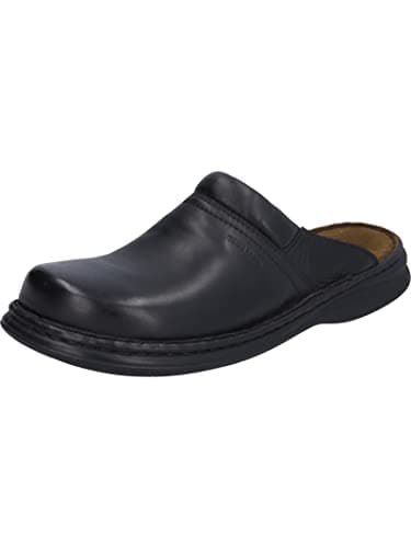 Image of Josef Seibel Max Men Clogs, Genuine Leather Men's Shoes, Black 9 UK(43 EU)