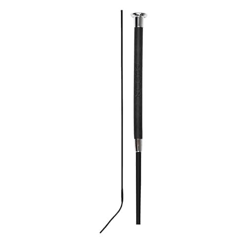 Image of Dublin Fancy Stitch Leather Dressage Whip, Black, 110cm