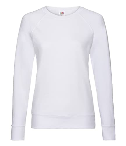 Image of FRUIT OF THE LOOM Women's Raglan Lightweight Sweater, White, S UK