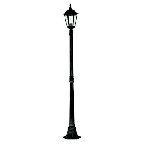 Image of Britalia Black Outdoor Traditional Lantern Post Light - 183cm Height - 1 x E27 ES Large Edison Screw Light Bulb Required (Not Included) | Suitable for Standard or Smart LED Lamps