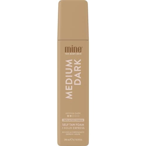 Image of MineTan Medium Dark Self Tanning Mousse | Bronze Collection - 1 Hour Instant Express, Face & Body Fake Tanner, Triple Action Skin Hydrating Formula, Coconut Scented, 200 ml