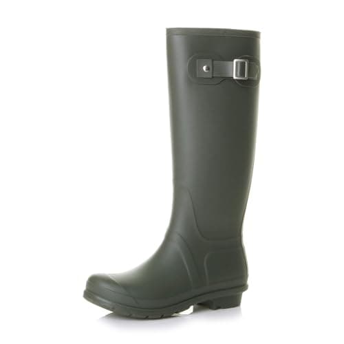 Image of AJVANI womens ladies rubber festival waterproof wellington rain boots wellies size 4 37