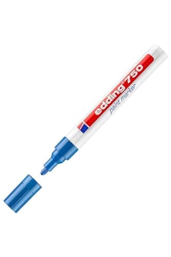 Image of edding 750 Paint Marker - Blue - 10 pens - Round tip 2-4 mm - Paint Marker for Marking and Labelling Metal, Glass, Rocks or Plastic - Heat-Resistant, Permanent, Smudge-Proof and Waterproof
