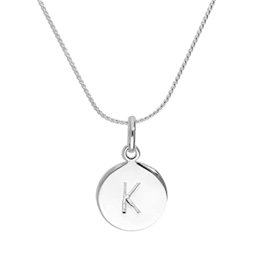 Image of jewellerybox Sterling Silver Initial Letter K Necklace - 20 Inches - Blue