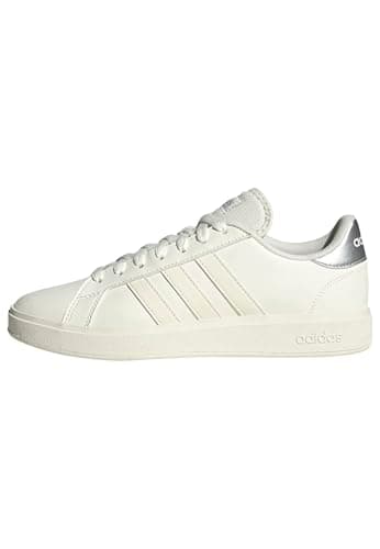 Image of adidas Women's Grand Court TD Lifestyle Court Casual Shoes, core White/Off White/Silver met., 4 UK
