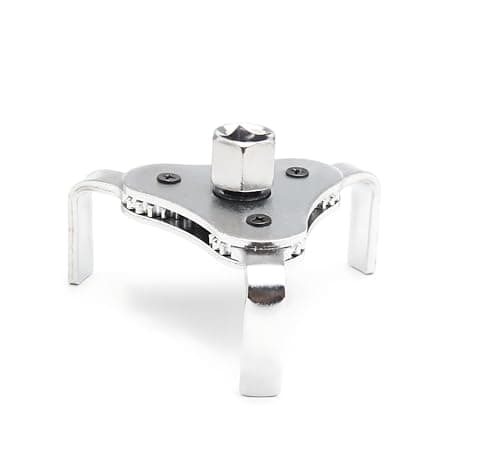 Image of AMSAMOTION Oil Filter Wrench Universal 3-Arm Oil Filter Key Adjustable Car Oil Filter Tool with Drive Adapter for Diameter 64-116 mm Diameter Cars, Motorcycles, Trucks