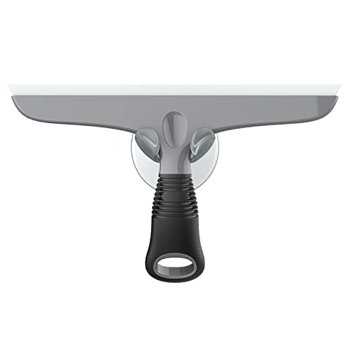 Image of MR.SIGA Multi-Purpose Silicon Squeegee for Window, Glass, Shower Door, Car Windshield, Heavy Duty Window Scrubber, Includes Suction Hook, 10 inch, Grey & Black, 1 Pack