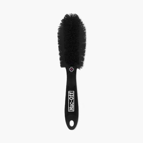 Image of Muc-Off Wheel and Component Brush - Curved Bike Cleaning Brush for Rims, Spokes, and Components - Tough Nylon Bristles and Dual Density Handle