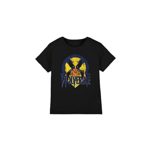 Image of X-Men Boys Retro Wolverine Unisex Kids T-Shirt, Black, 5-6 Years UK