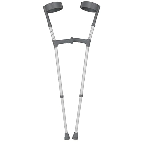 Image of The Helping Hand Company Double Adjustable Crutches – Pair of Lightweight Forearm Crutches with Comfy Handle, Regular Height 53–109cm (530-806mm (Pair))