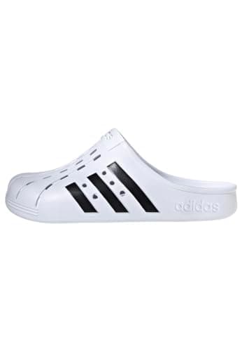 Image of adidas Unisex Adilette Clogs, Cloud White/Core Black/Cloud White, 6 UK
