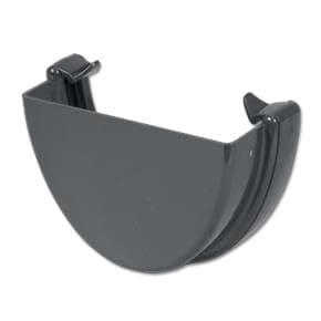 Image of Flo Plast Hi-Cap Gutter Stop End External Grey 115mm x 75mm Deep Flow System REH1.G — Pack of 2