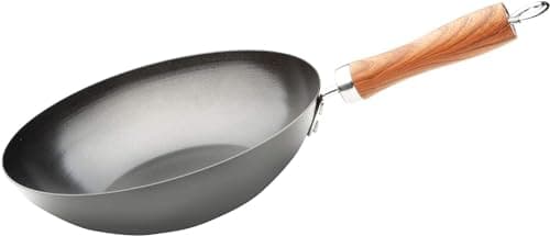 Image of WECOOK! Carbono Wok Induction 20 cm, Non-Stick Titanium Quantanium 3-Layer Ecological PFOA-Free, Carbon Steel, Imitation Wood Handle, Suitable for All Cookers, Vitro Ceramics, Gas