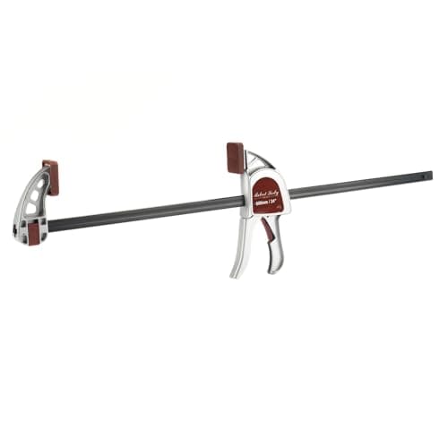 Image of Robert Sorby Select Heavy Duty One Handed Bar Clamp 24" 600mm Quick Release Clamp and Spreader 300kgf Aluminium Body 85mm Throat Depth Soft Grip Handle