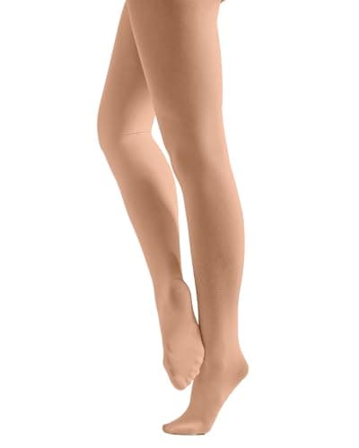 Image of Silky Dance High Perf Footed Full Foot Ballet Tights for Girls, Tan, Age 7-9