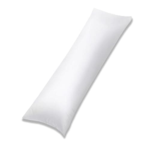 Image of MH Home Long Bolster Body Pillow - 100% Hollowfibre Filling - Comfort Pregnancy Maternity Orthopedic Soft Support for Side and Back Sleepers Pillow Only (Double(48x137cm))