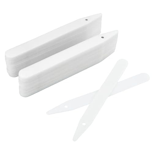 Image of KINGLAKE Plastic Plant Labels - 100pcs 6" White Plant Name Tags for Outdoor Potted Plants, Seedlings, Vegetables & Flowers - 15.3x1.5CM