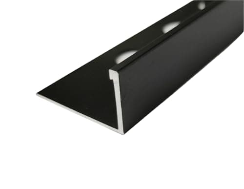 Image of 10mm Aluminium Metal Tile Trim L Shape 250cm Long 4 Colours (5, Matt Black)