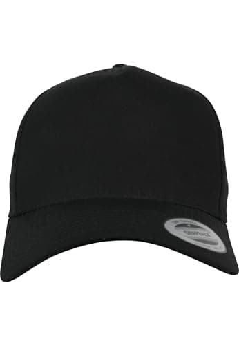 Image of Flexfit 5-Panel Curved Classic Snapback Kappe, Black, One Size