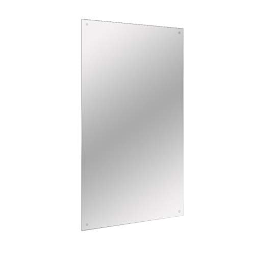 Image of Maison & White Frameless Rectangle Mirror - 450mm x 300mm | Hanging Bathroom Mirror | Fixings & Chrome Caps Included