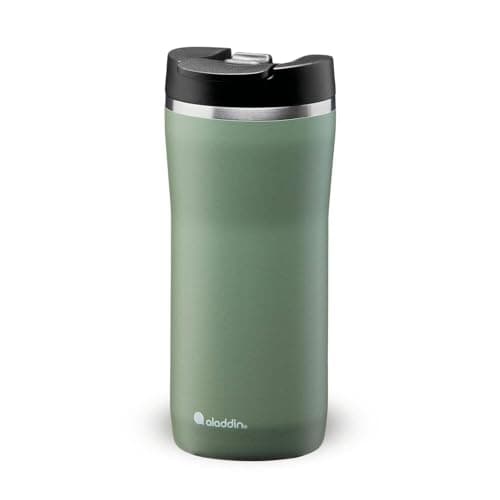 Image of Aladdin Barista Mocca Thermavac Leak-Lock Stainless Steel Thermos Travel Mug for Hot Drinks 0.35L Sage Green – Keeps Hot for 3 Hours - BPA-Free Reusable Coffee Cups - Leakproof - Dishwasher Safe
