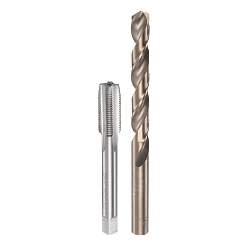 Image of sourcing map Tap & Bit Sets, 7/16-24 UNS 2B Straight Flute Machine Thread Milling Tap, 10mm M35 Cobalt High Speed Steel (HSS-CO) Twist Drill Bit