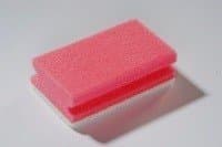 Image of Colour coded sponge scourer Pack of 10 (non-abrasive) Red/White - Contico 95RD