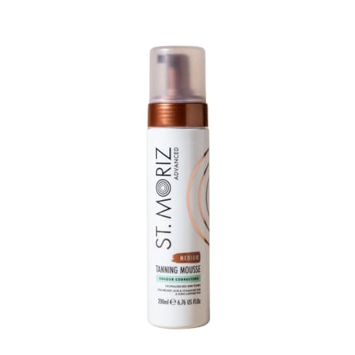 Image of St Moriz Advanced Colour Correcting Tanning Mousse in Medium | With Hyaluronic Acid, Vitamin B5 & Advanced Skin Care Benefits | Neutralises Red Tones | Fast-Drying Vegan Fake Tan Mousse | 200ml