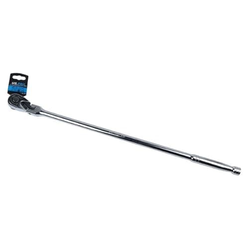 Image of US PRO 1/2-inch Drive Flexible Head Ratchet, 600mm Length, 72 Teeth, Chrome-Plated