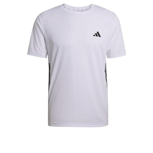 Image of adidas Men's Workout Essentials Base 3-Stripes T-Shirt, White/Black, L