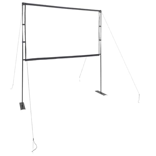 Image of vidaxl Projection Screen 90 Inch, Matte, Polyester, Portable Stand, Home Theater/Classroom