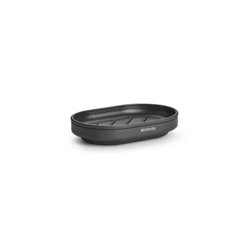 Image of Brabantia - Mindset Soap Dish - Non-Slip Base - Ribs Keep the Soap High & Dry - Removable Inner Tray - Corrosion Resistant Metal - Bathroom Accessory - Infinite Grey - 12 x 8 cm
