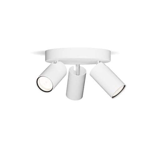 Image of PHILIPS Idris 3-Head spot on Round Plate, GU10 lamp not Included, White, IP44, Water-Resistant