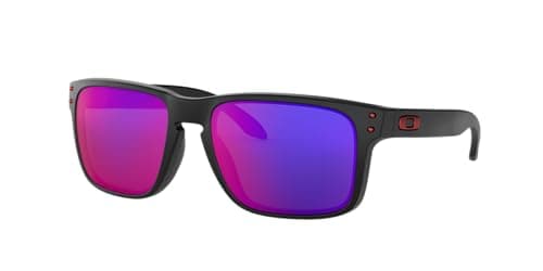 Image of Oakley OO9102-910236 Sunglasses MATTE BLACK w/RED IRIDIUM Lens 55mm