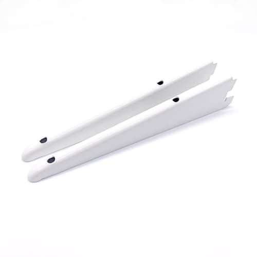 Image of Twin Slot Shelving Brackets White - Heavy Duty Steel Bracket | Pack of 2-220mm / 22cm