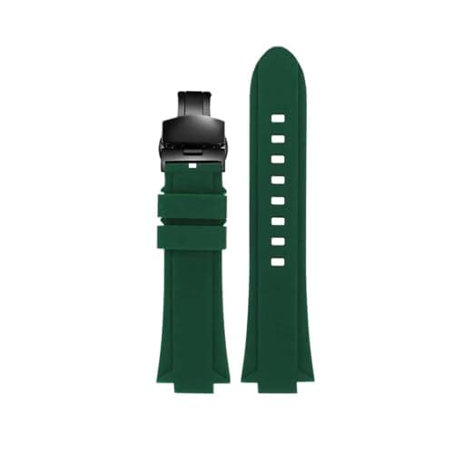 Image of PCCWBCPJC Waterproof Sports Silicone Watch Strap Compatible With Tissot 1853 Super Player PRX T137.210.11.35 Rubber Band Male Interfac(Green black)