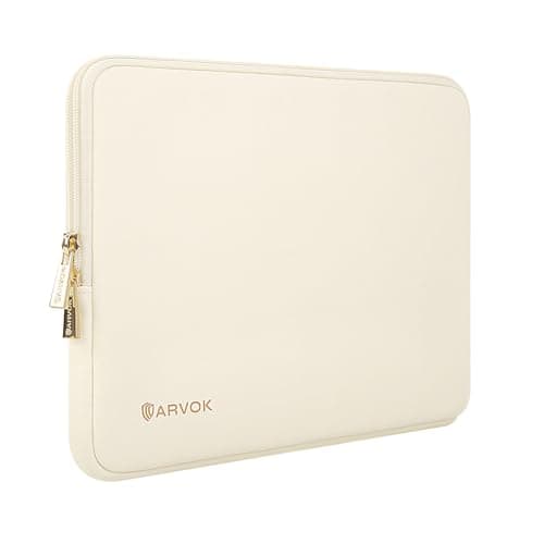 Image of ARVOK 13 13.3 inch Laptop Sleeve Case,Waterproof Laptop Notebook Cover for MacBook Air MacBook Pro 13 14 inch, Computer Carrying Bag for HP ThinkPad Dell Lenovo Asus Acer MSI, White