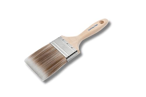 Image of Cutting Edge Professional Premium Quality SRT Synthetic Filament Paint Brushes - 3" - Wooden Ergonomic Grip Beavertail Handle - Suitable for All Paints, No Breaking-In Required (3" / 75mm)