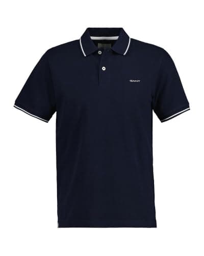 Image of GANT Mens Pique Polo Shirt Short Sleeve Evening Blue 433 XL