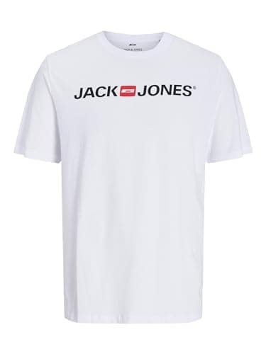 Image of JACK & JONES Mens Corp Logo Crew Neck T-Shirt - White - Medium