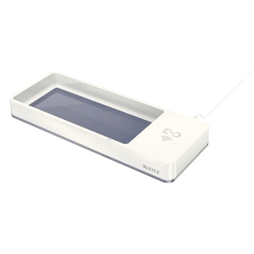 Image of Leitz TS-120558 Wow Desk Organiser with Inductive Charger, Grey