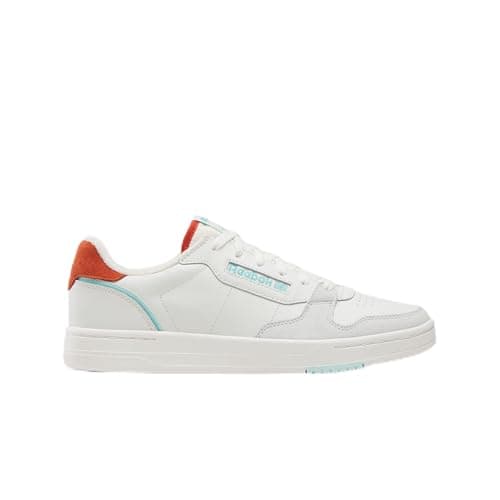 Image of Reebok Unisex-Adult Phase Court Sneaker, Chalk/Hoop Red/Ai Aqua, 5.5 Women/4 Men