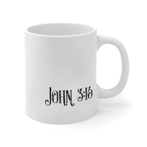 Image of Funny Mug John' 3-16 Tea Cup Smooth Ceramic Mugs Mock Up Gifts for Men Husband Her Parents 11oz White