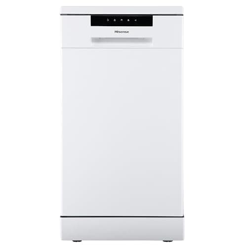 Image of Hisense HS523E15WUK Slimline 10 Places Free Standing Dishwasher White with 30 Minutes Quick Wash [Energy Class E]