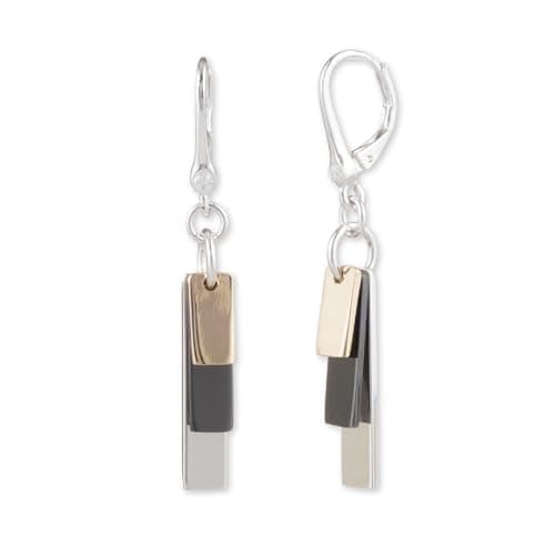 Image of DKNY Tri-Tone Shaky Drop Earrings - Women's Fashion Jewelry - Dangle Drop Earrings for Women - Great Gift for Women, One Size, Silver, No Gemstone