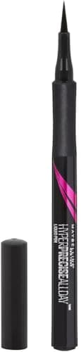 Image of Maybelline Eye Liner, Hyper Precise Black Liquid Eye Liner, Ultra-Thin Defining Felt Tip Liner, Quick Drying Liquid Eyeliner, Ink Technology, Maybelline New York, Safe for Sensitive Eyes, Matte Black