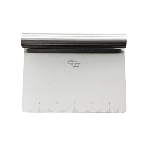 Image of Midgreyeye Stainless Steel Dough Cutter with Measuring Dough Scraper Bench Scraper Dough Spatula Scraper Kitchen for Cake, Cake, Pizza, Cake, Dough, Baking Utensils(5.9 * 4.6 in)