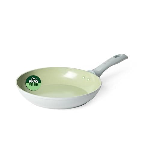 Image of Salter Earth 24cm Frying Pan – Healthy Ceramic Non-Stick Coating, PFAS-Free Induction Cookware, Small Aluminium Egg Pancake Cooking Skillet, Easy Clean, PFOA/PTFE-Free, Stay Cool Handle, Green