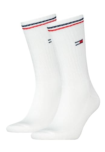 Image of Tommy Hilfiger Unisex Crew Socks, White, 9-11 UK