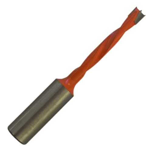 Image of Rennie Tools - 5mm x 41mm Flute x 10mm Shank Left Hand Rotation TCT Tipped Dowel Drill Bit/Lip & Spur L/H For Hand Held Or CNC Router